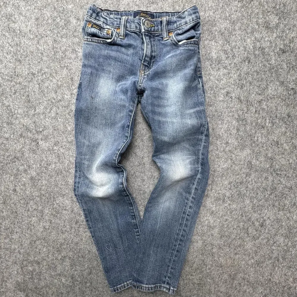 Polo Ralph Lauren Jeans Youth 6 Blue Eldridge Skinny Adjustable Waist Denim